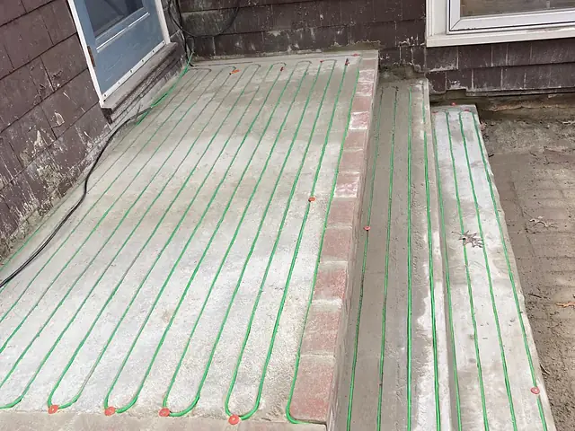 Heated steps, before the finish layer