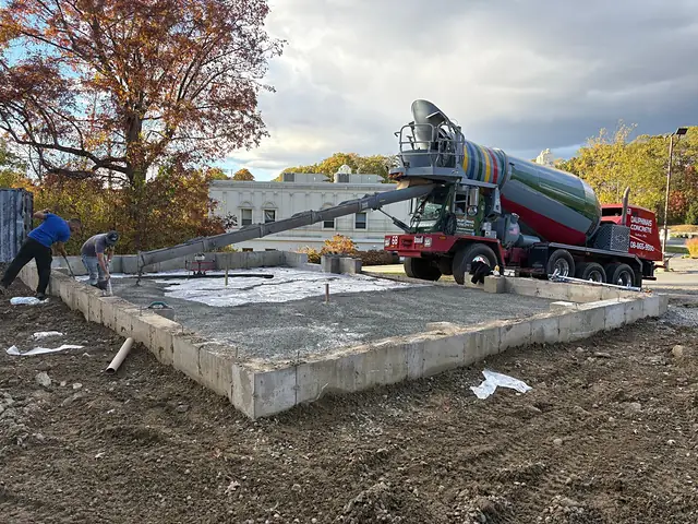 Pouring a concrete slab